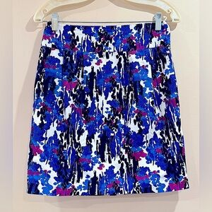 🔥Mott50 Blue and Purple Abstract Mini Skirt Size 5 NWOT 🔥